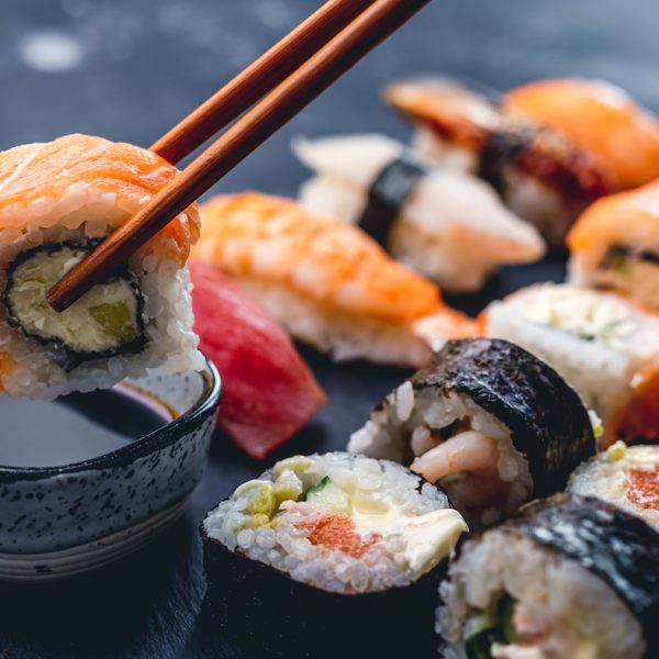 Colorful sushi maki set